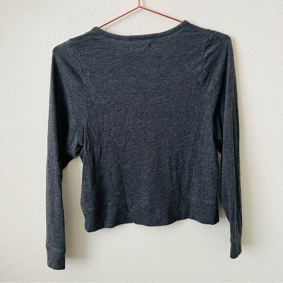 Madewell Highpoint Dolman-Sleeve Tee heathered charcoal gray MC253 crop top - Picture 5 of 7